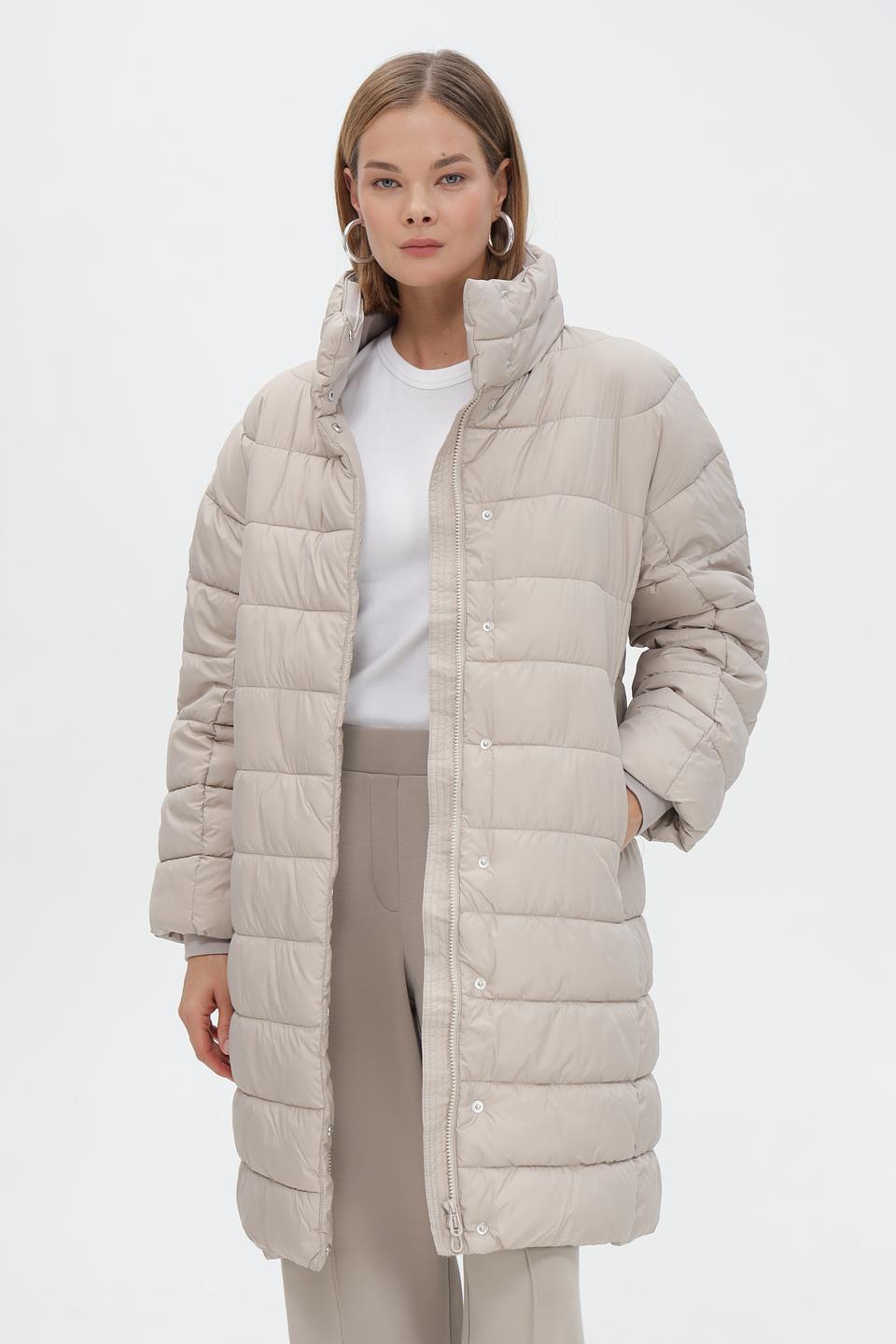Пальто Tom Tailor стеганое бежевое