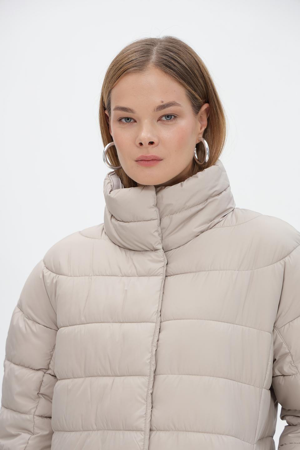 Пальто Tom Tailor стеганое бежевое