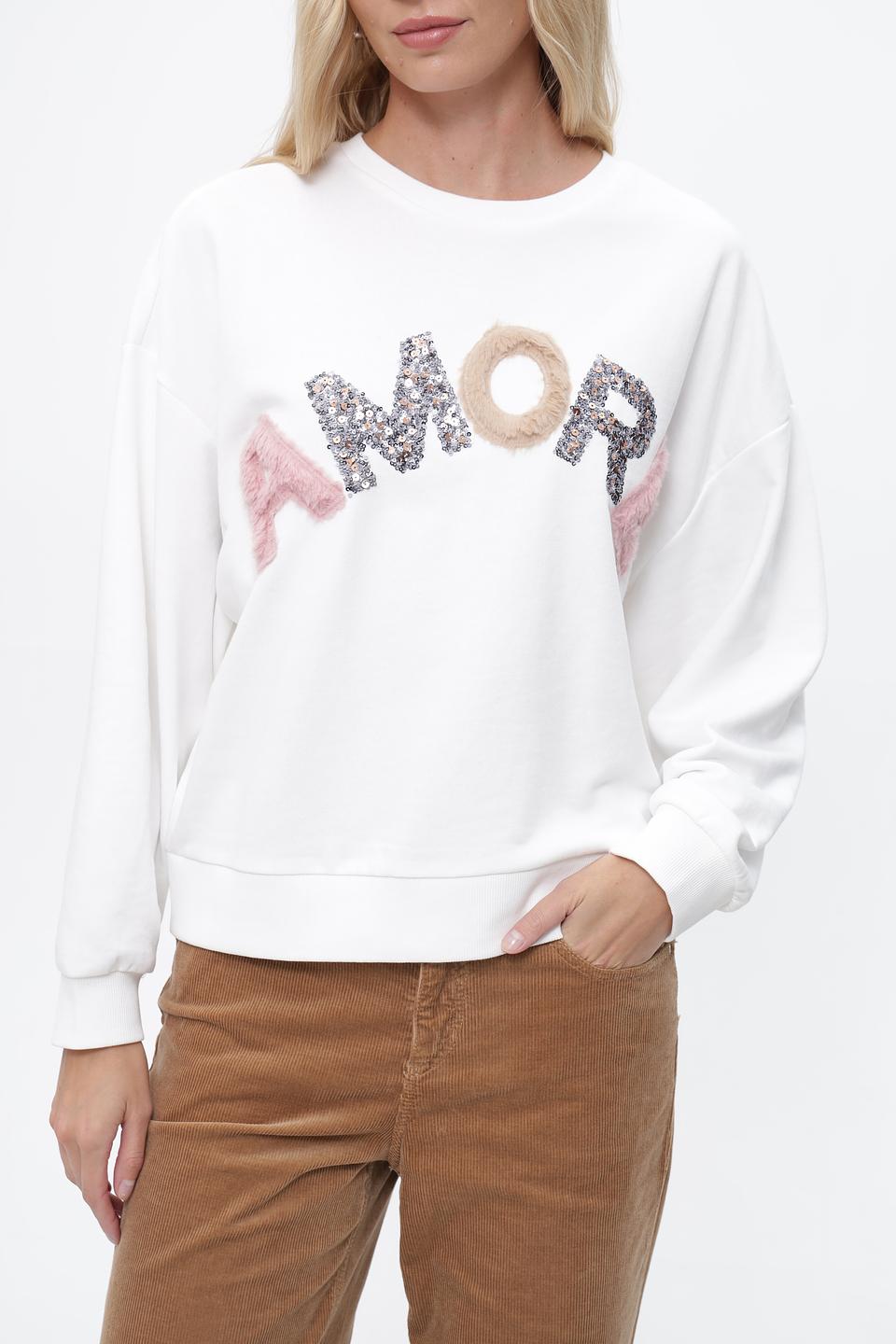 Пуловер More and More с надписью