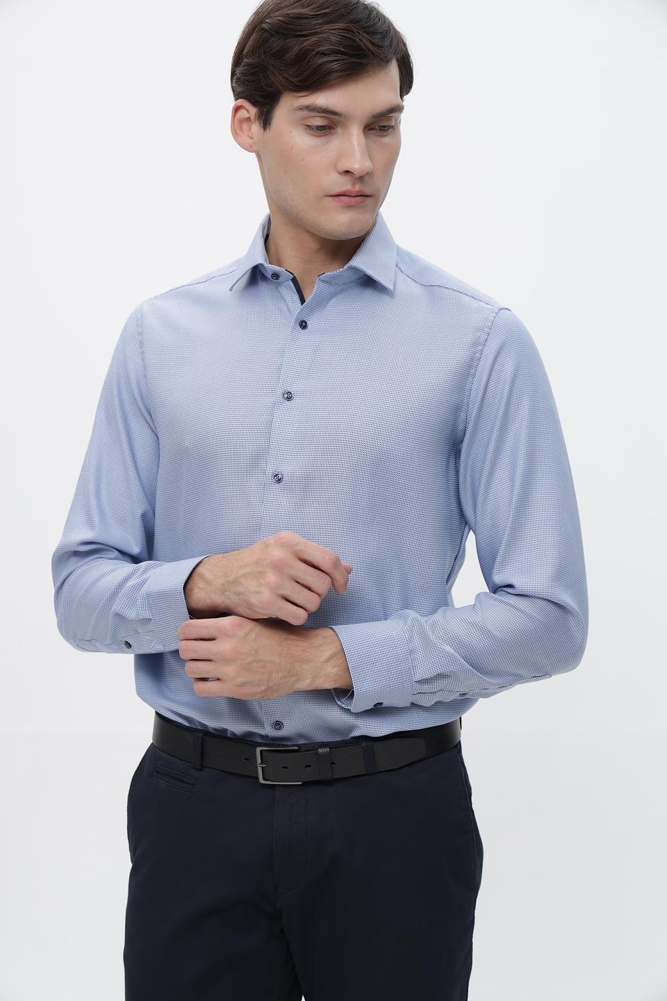 Рубашка Venti мужская голубая в мелкий рисунок