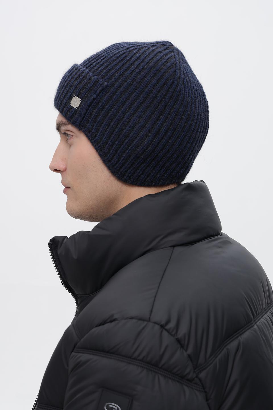 Шапка Marhatter мужская вязаная синяя