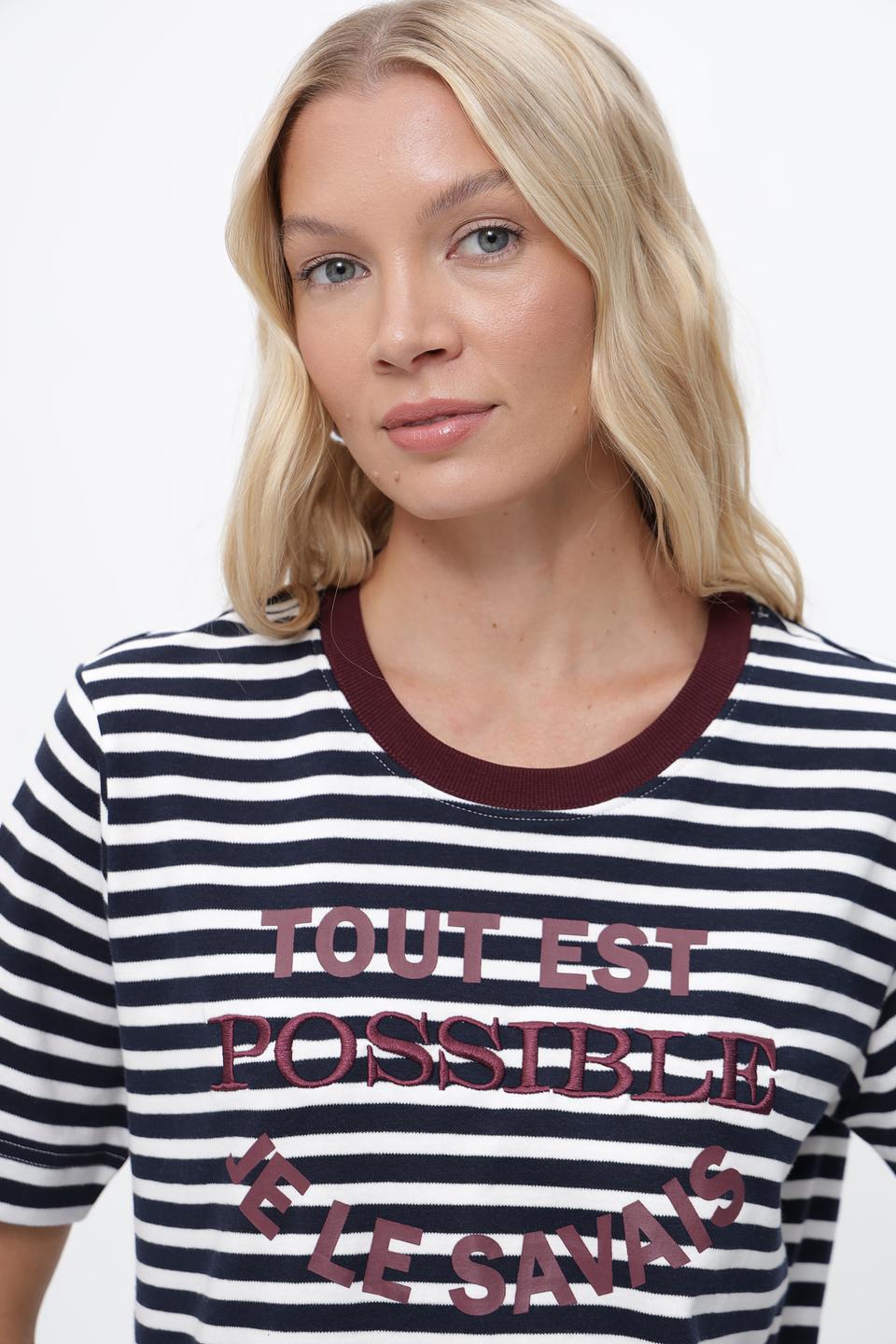 Футболка Steilmann в полоску с надписью