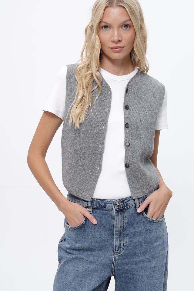 Жилет Oui серый с пуговицами