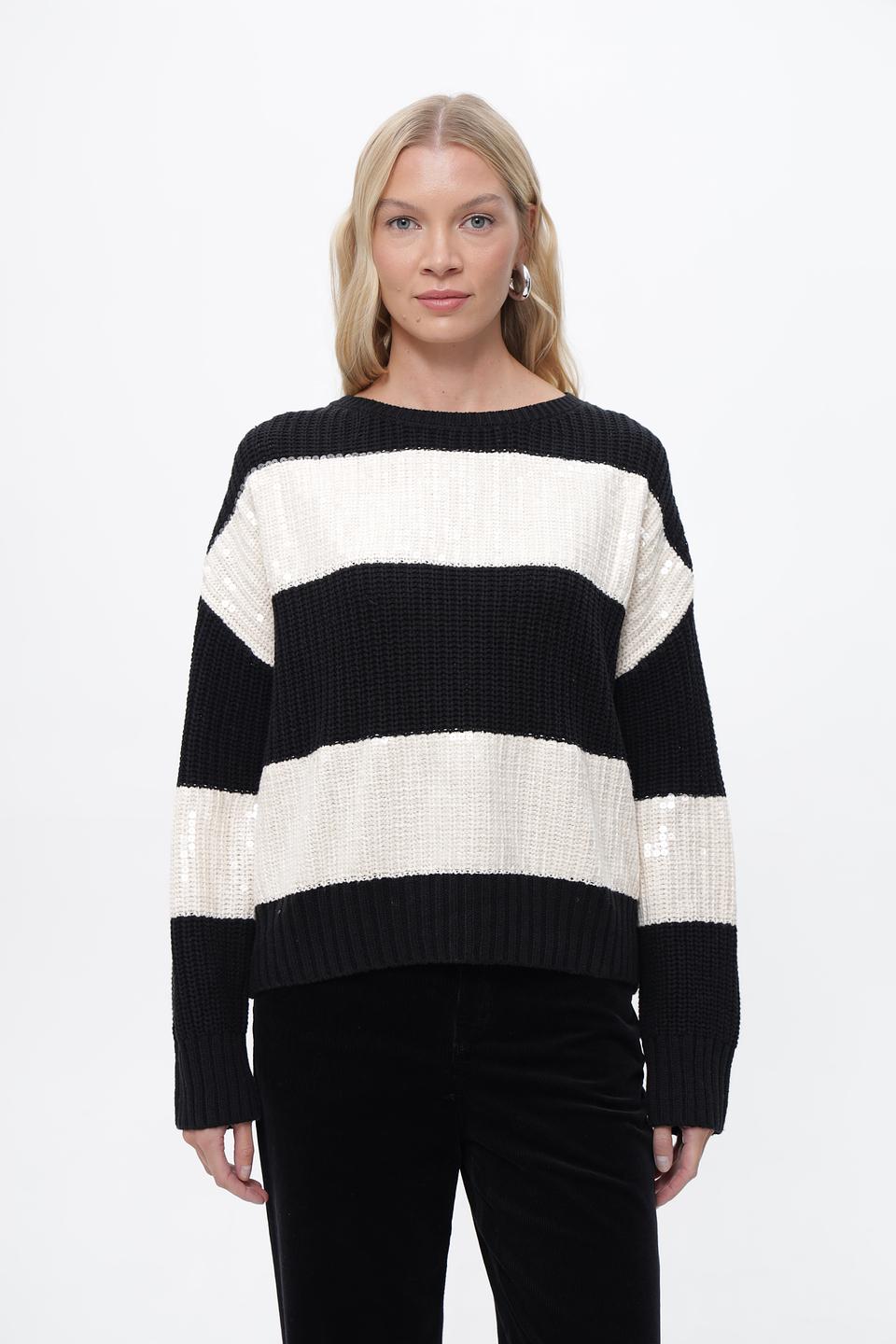 Пуловер Lecomte в полоску