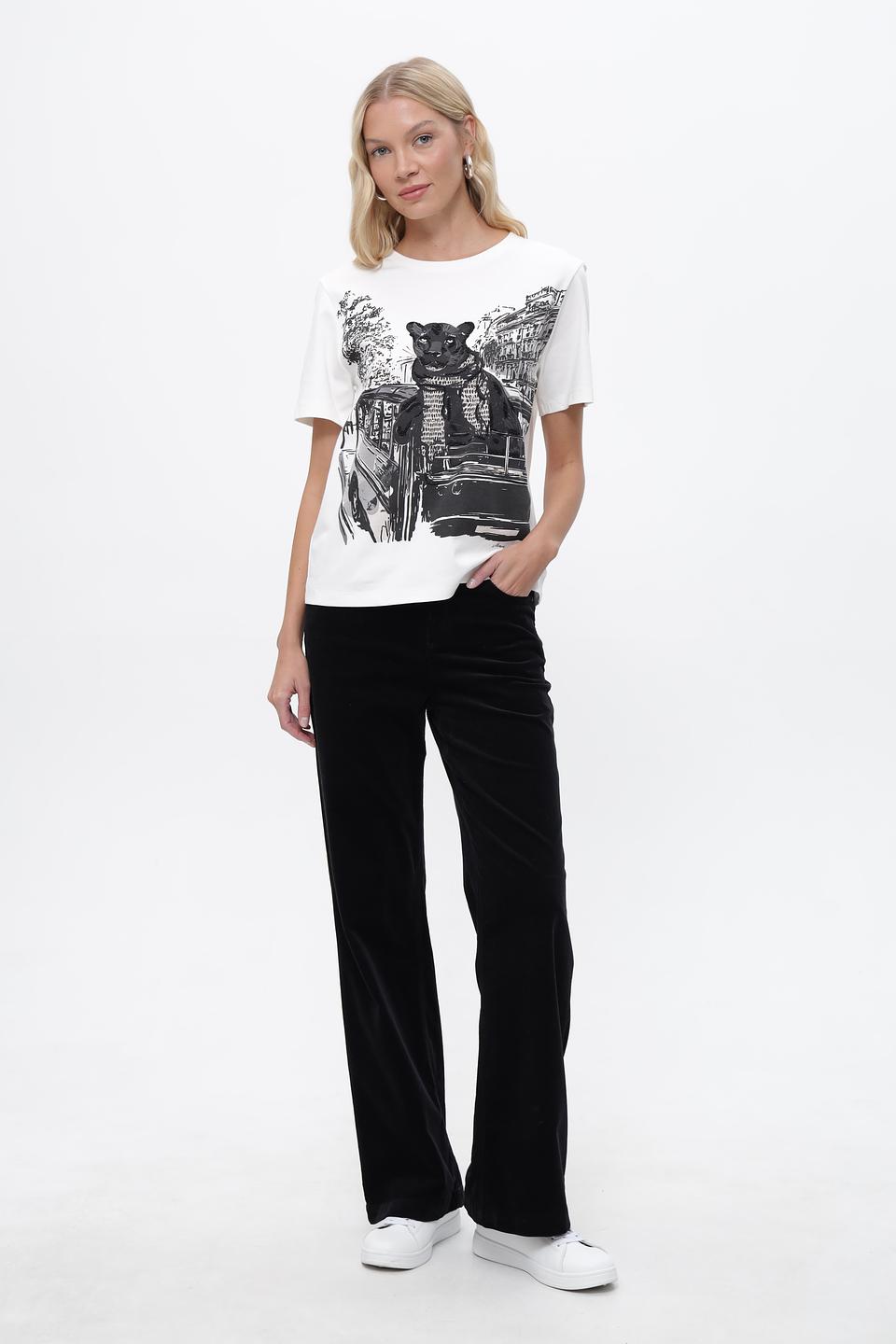 Футболка Marc Cain с принтом медведя