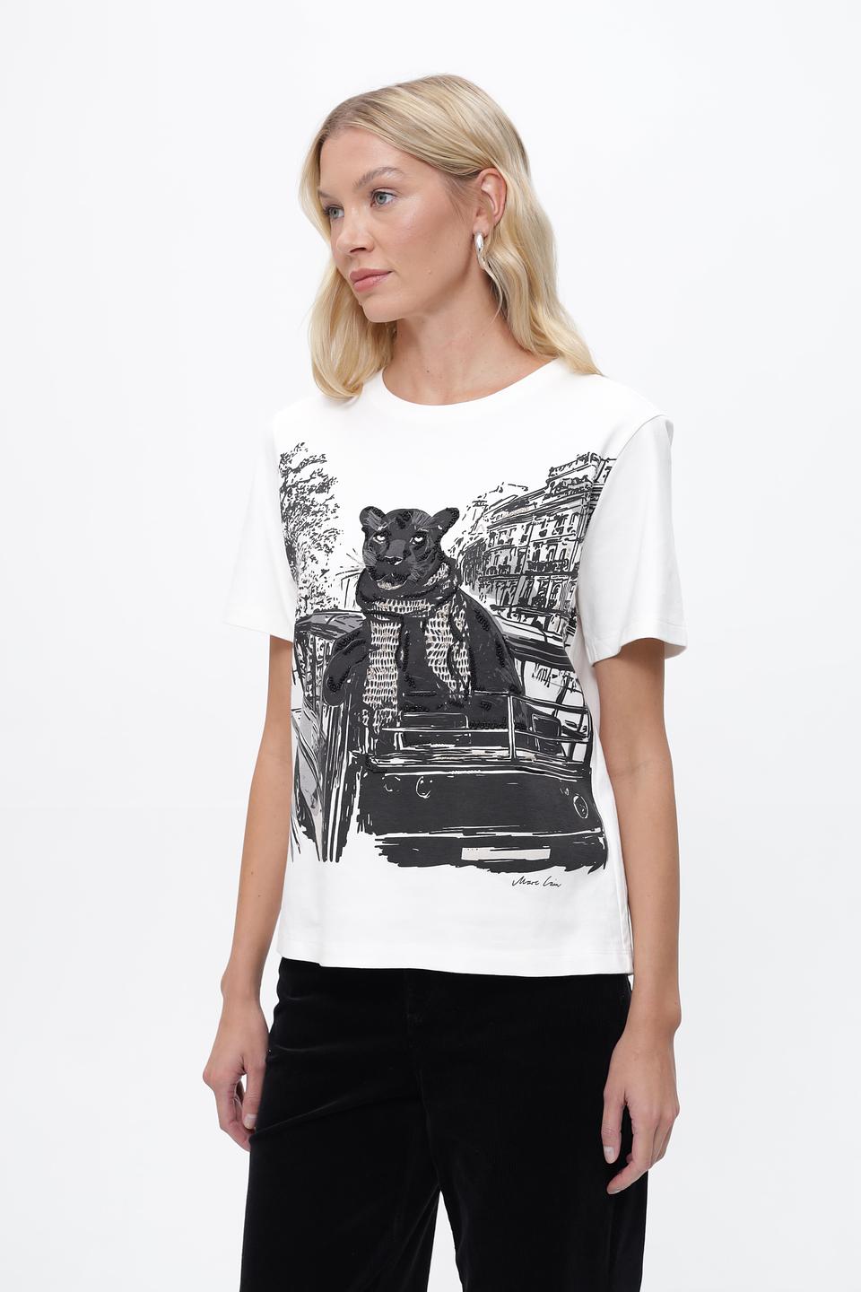 Футболка Marc Cain с принтом медведя