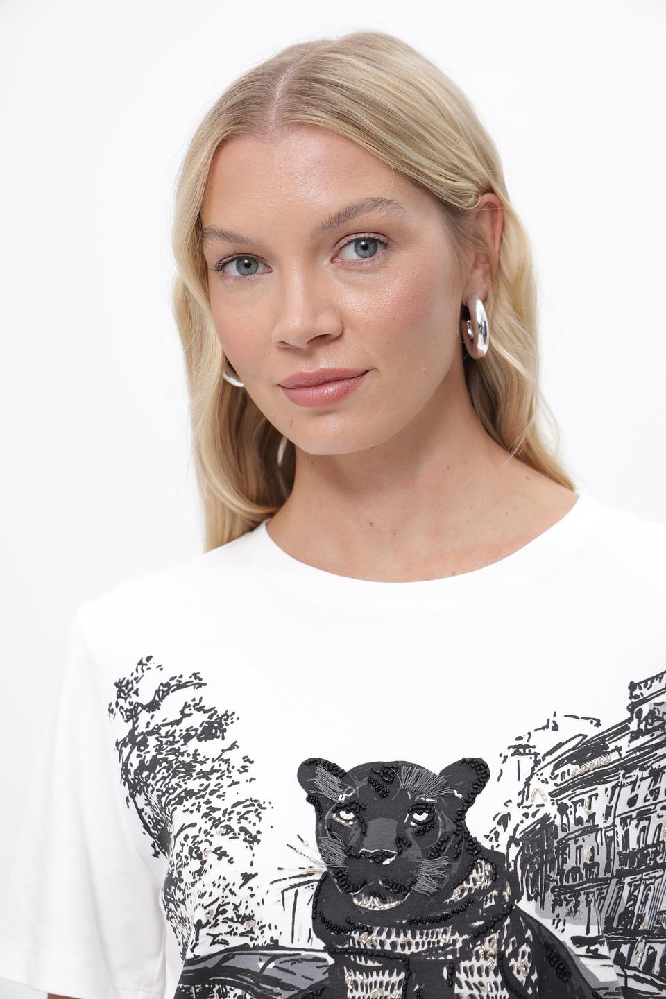 Футболка Marc Cain с принтом медведя