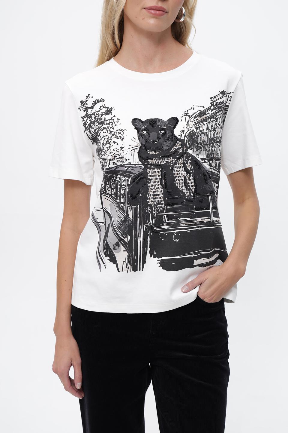 Футболка Marc Cain с принтом медведя