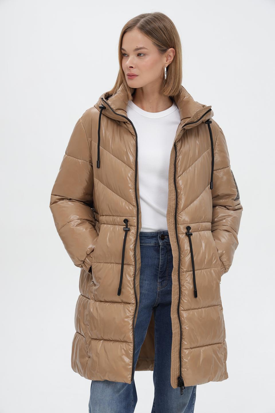 Пальто Marc Cain Sports стеганое бежевое