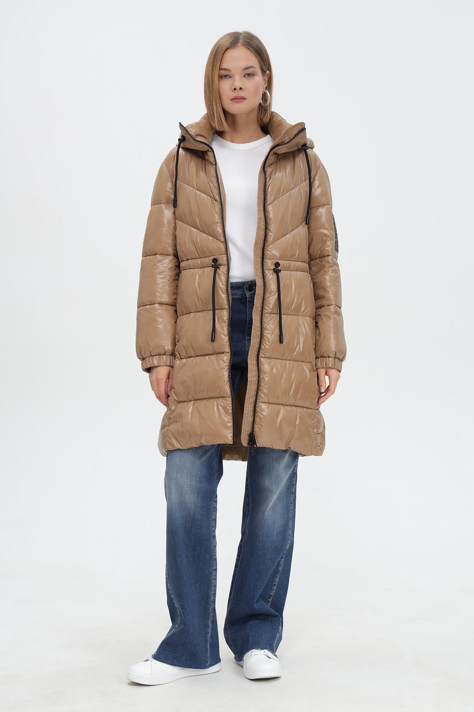 Пальто Marc Cain Sports стеганое бежевое