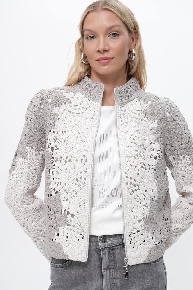 Жакет Monari с кружевом серый