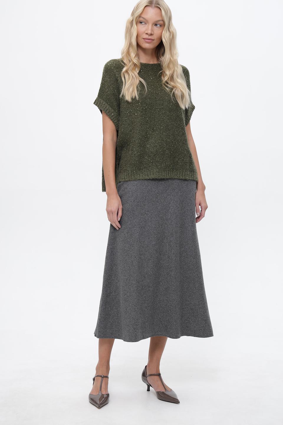 Пуловер Lecomte с блестками оливковый