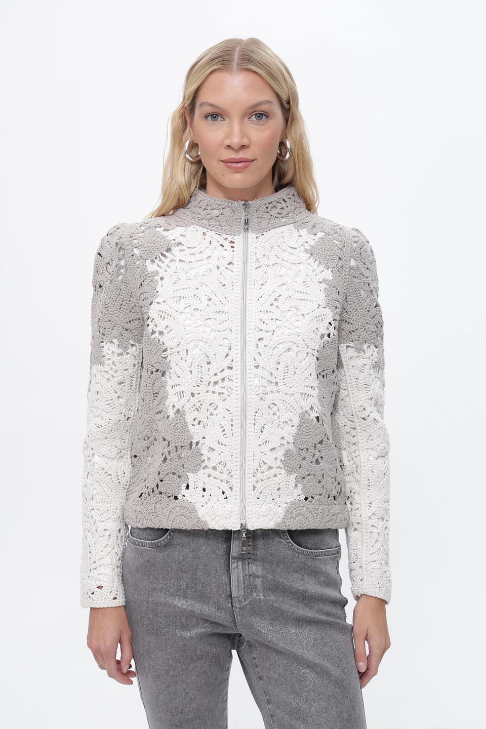 Жакет Monari с кружевом серый