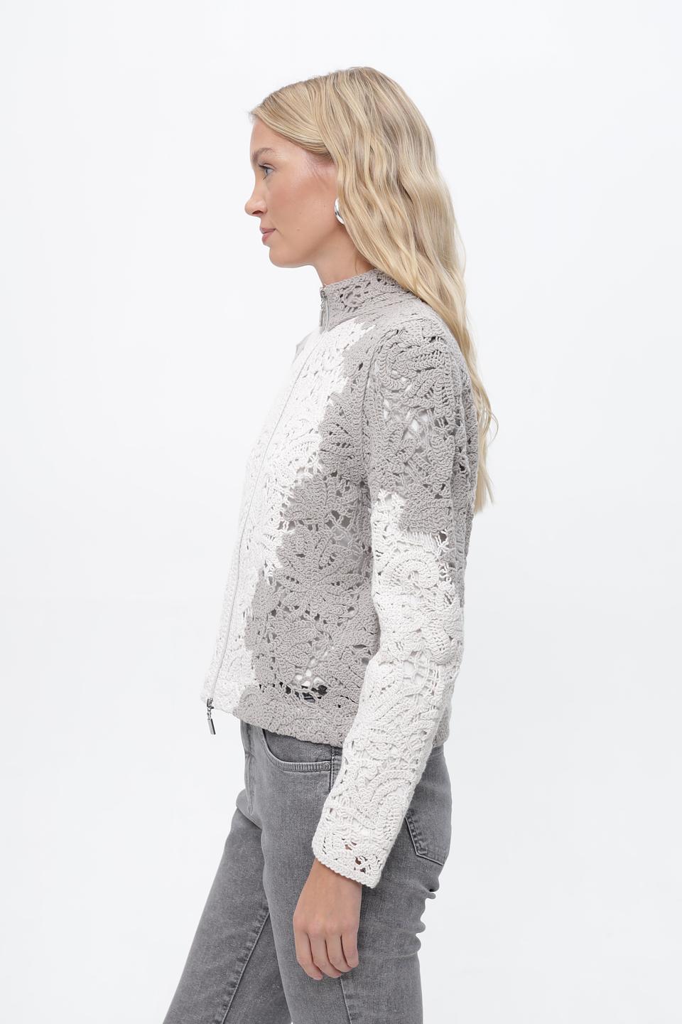 Жакет Monari с кружевом серый