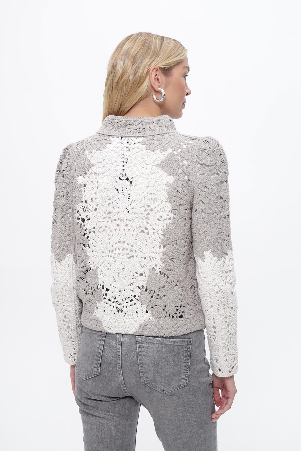 Жакет Monari с кружевом серый