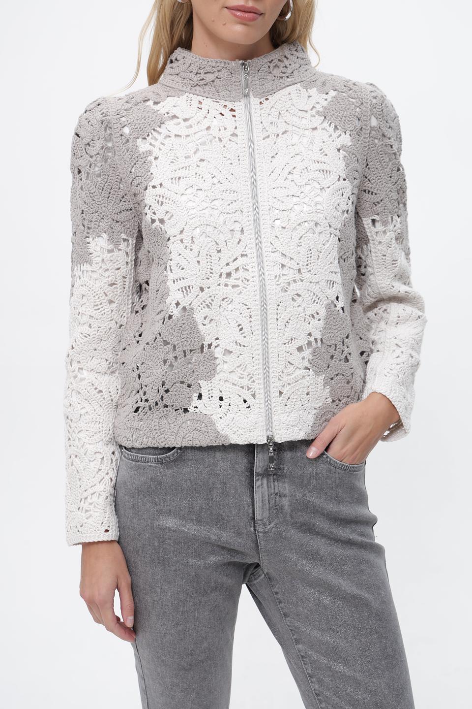 Жакет Monari с кружевом серый