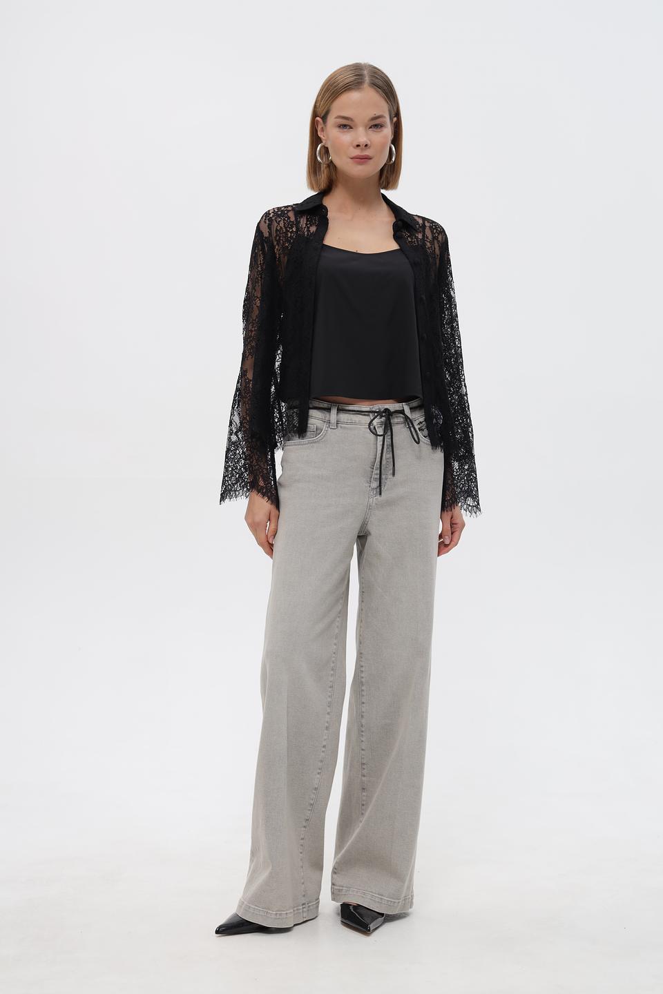 Блузка Marc Cain кружевная черная