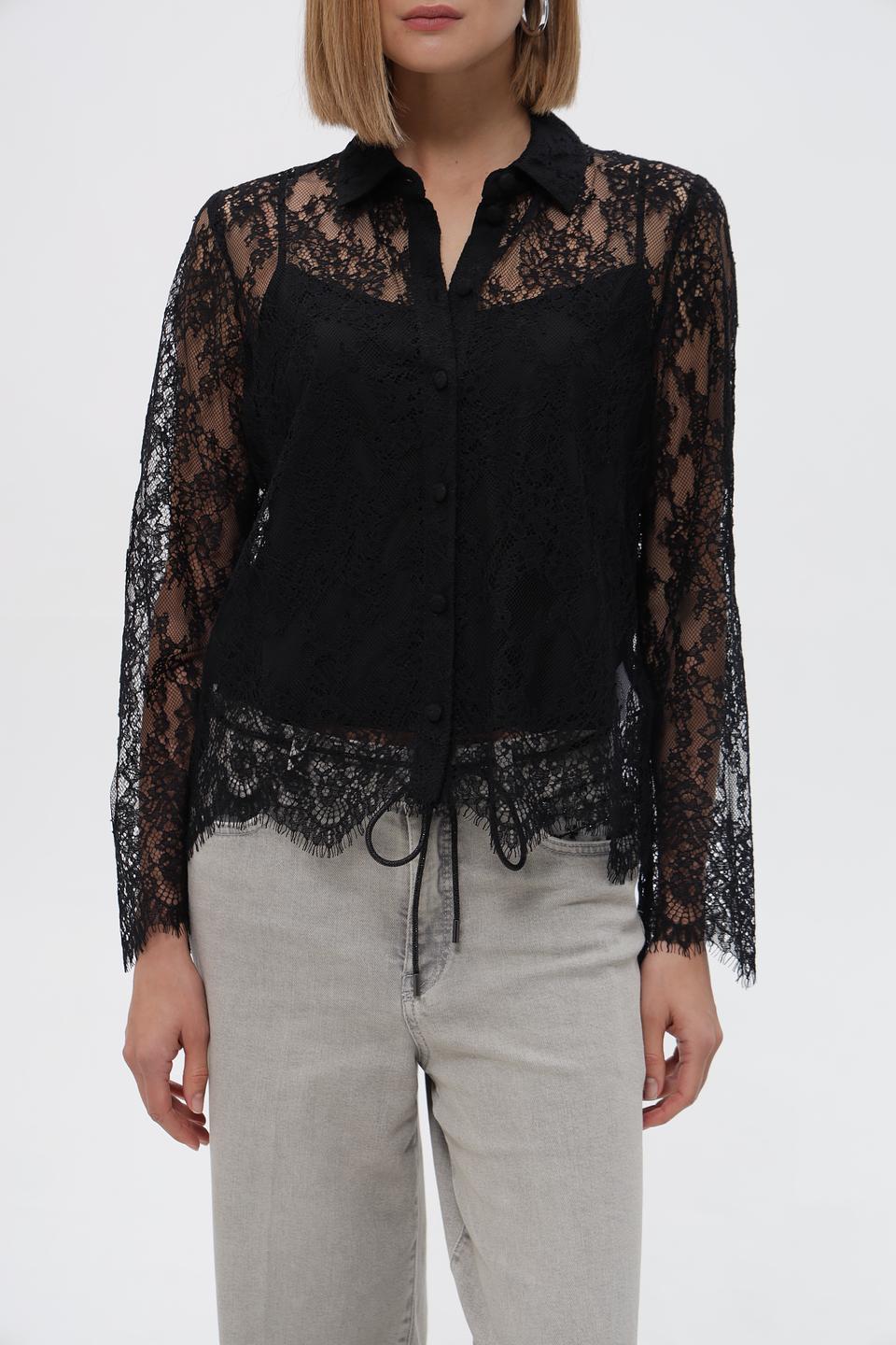 Блузка Marc Cain кружевная черная