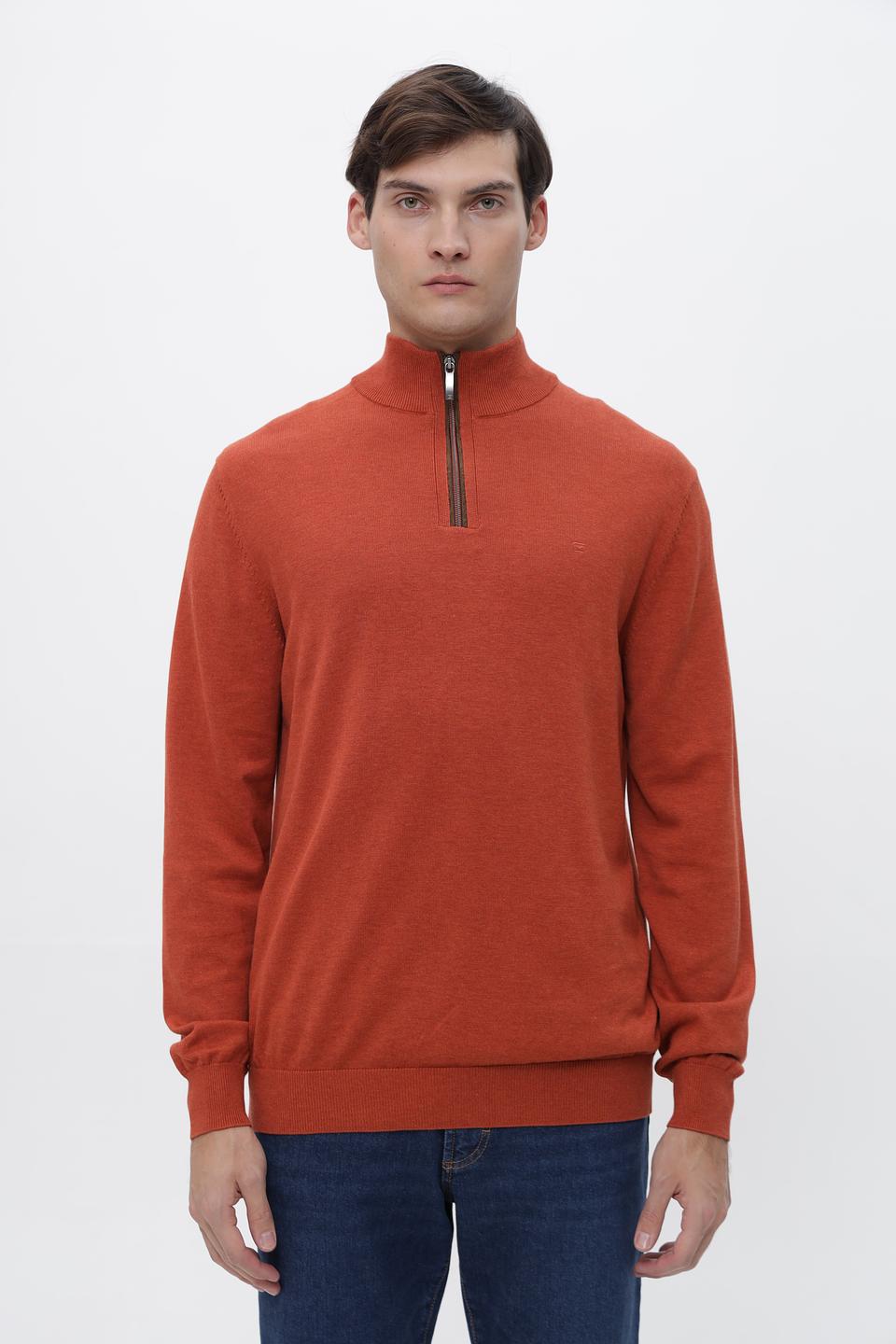 Джемпер Casa Moda с молнией терракотовый