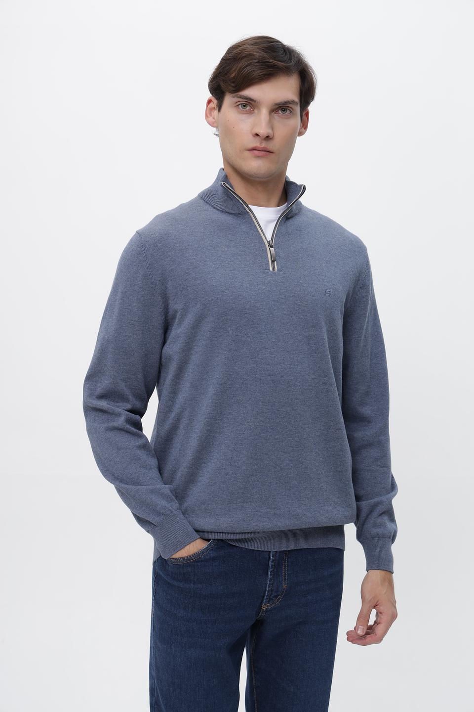 Джемпер Casa Moda с молнией голубой