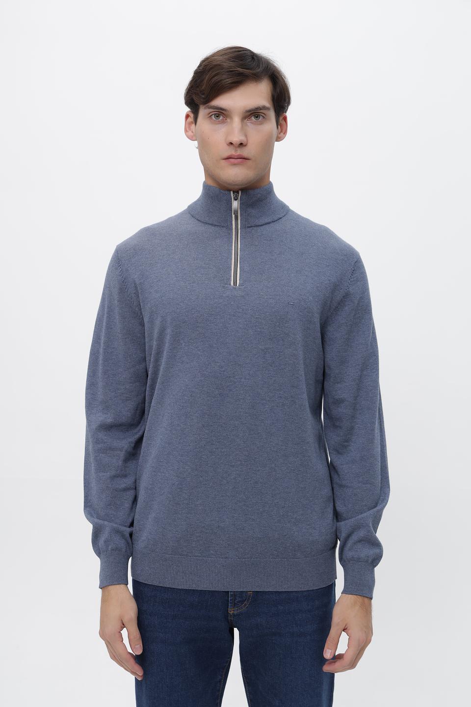 Джемпер Casa Moda с молнией голубой