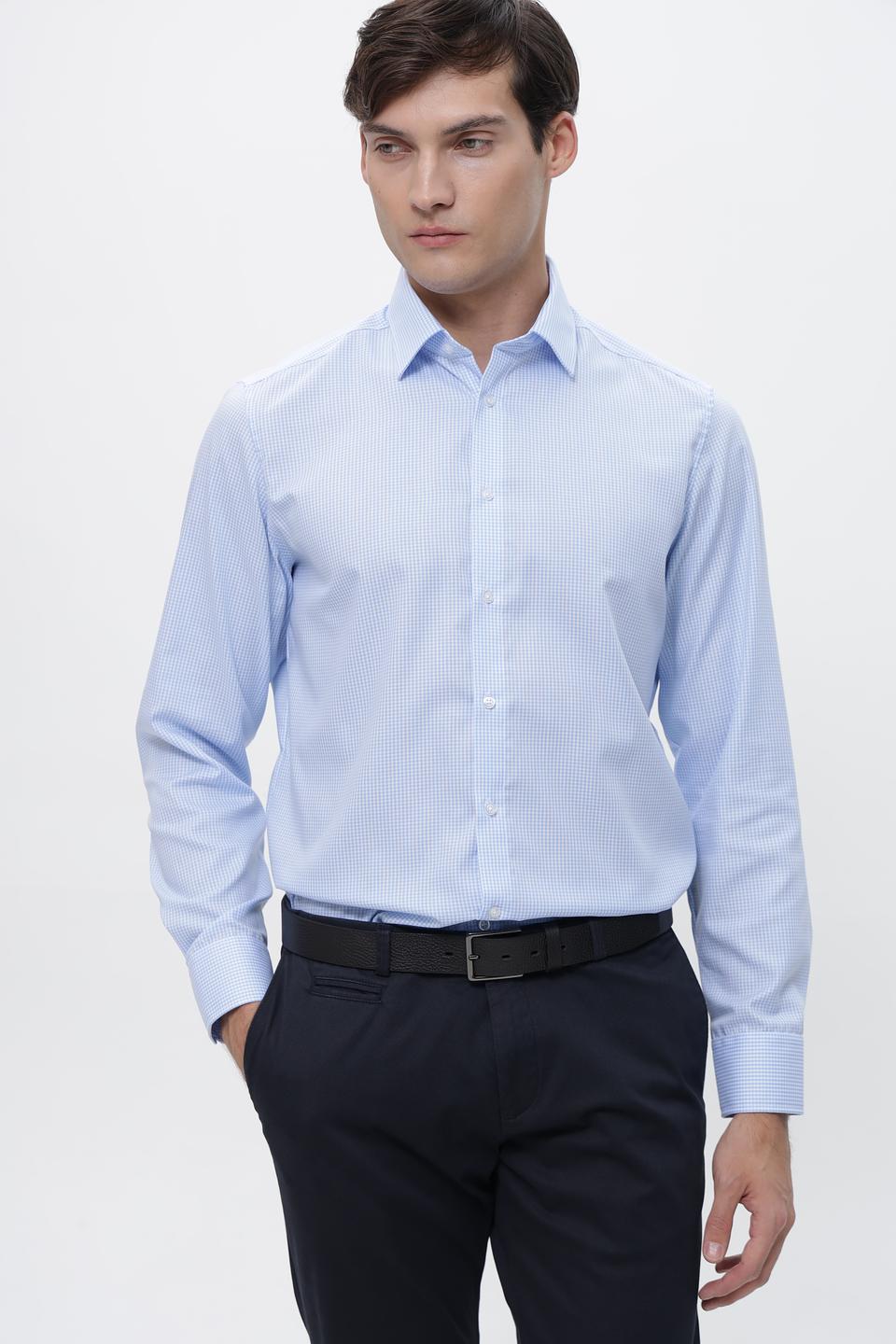 Рубашка Venti в клетку голубая