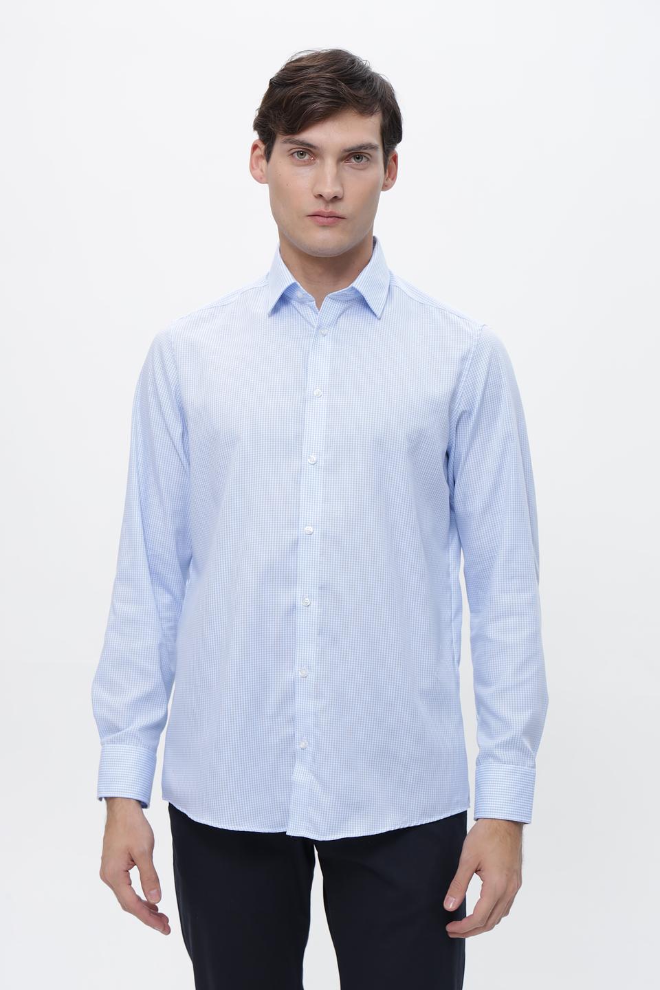 Рубашка Venti в клетку голубая