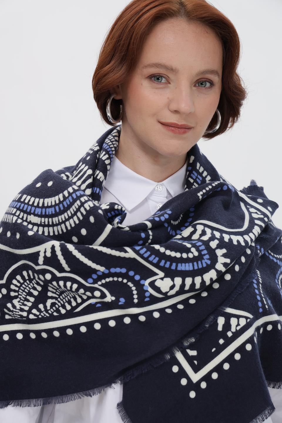 Платок Oui с узором, синий