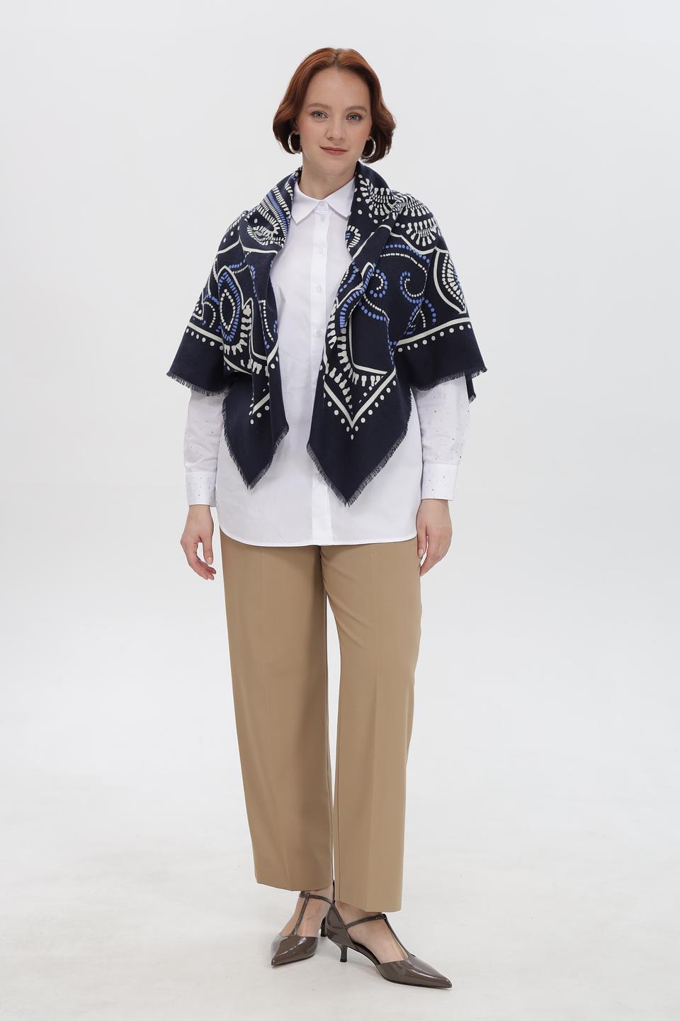 Платок Oui с узором, синий