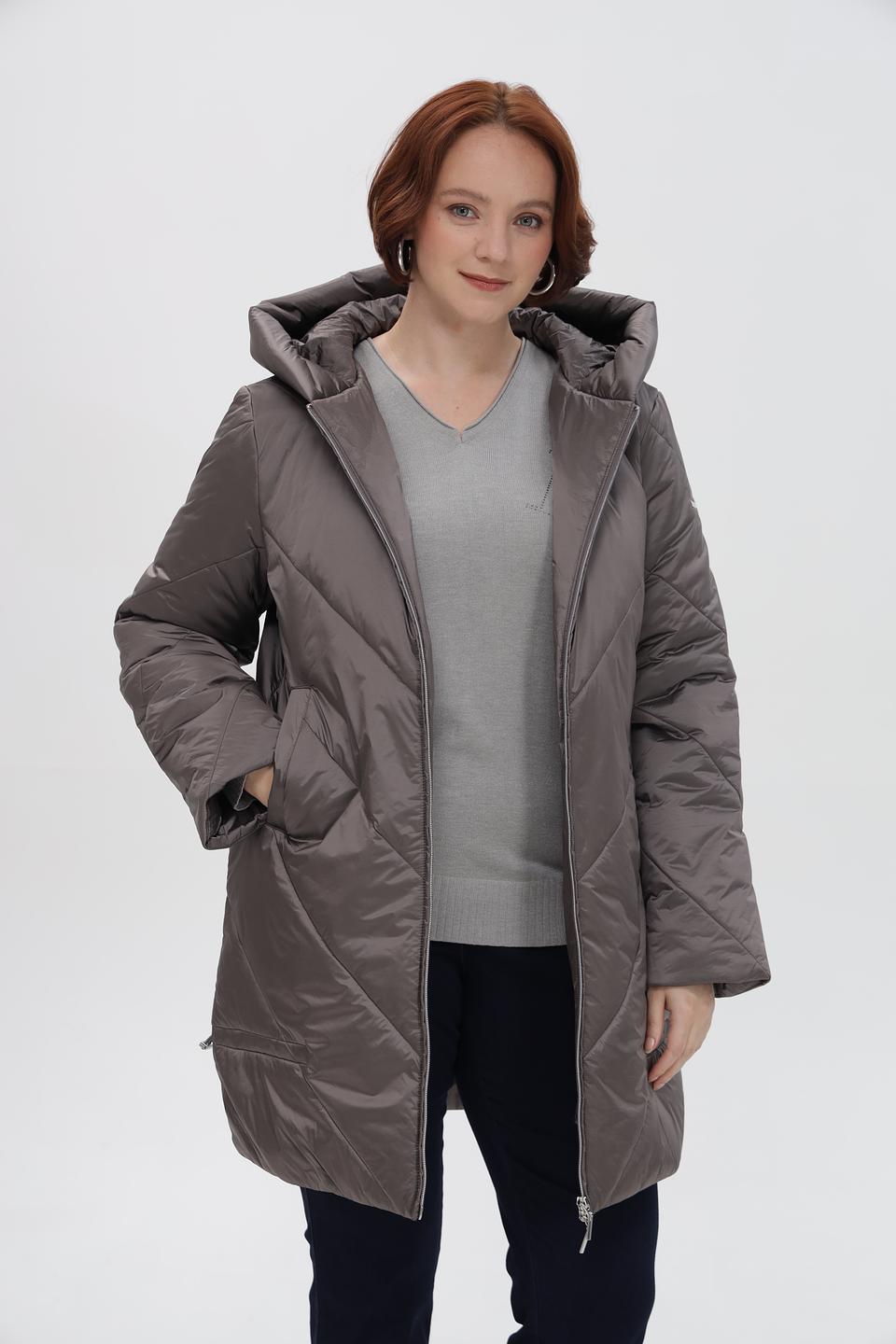 Пальто Baronia стеганое серое