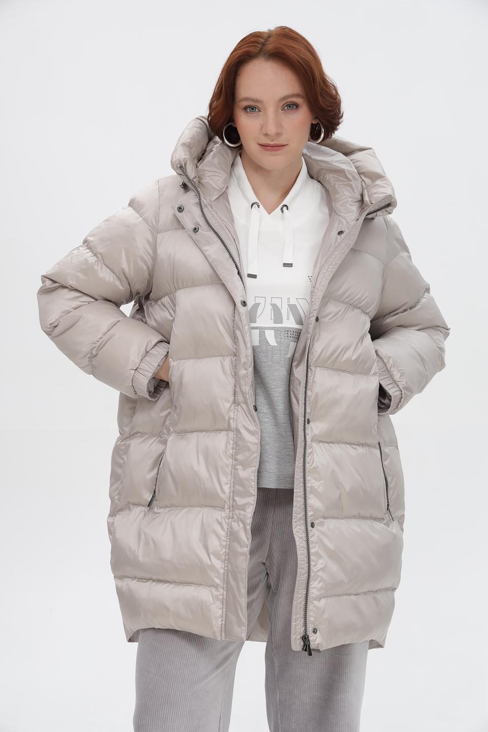 Пальто Baronia стеганое серое