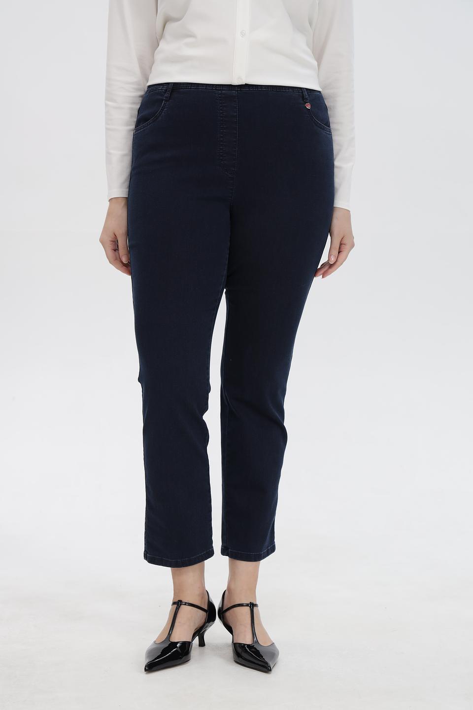 Джинсы Relaxed by Toni укороченные темно-синие