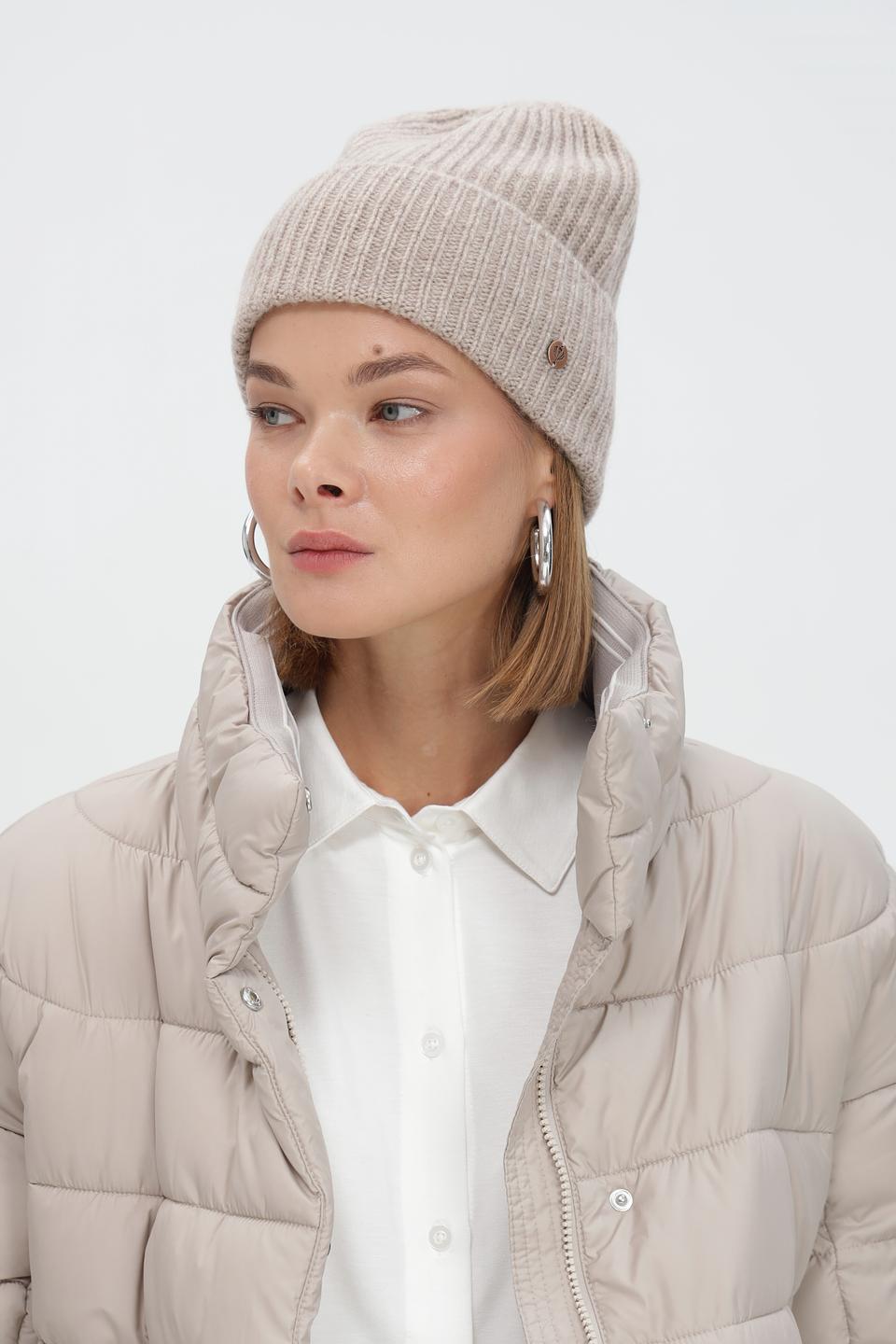 Шапка Fraas вязаная бежевая