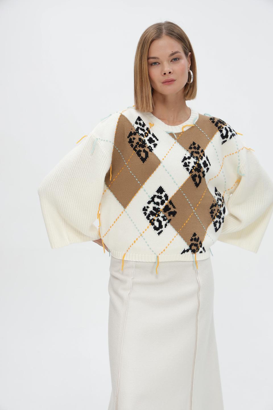 Пуловер Marc Cain Sports с ромбами