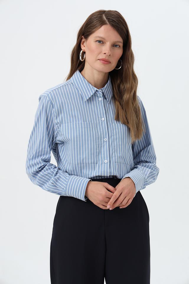 Блуза More and More в полоску голубую