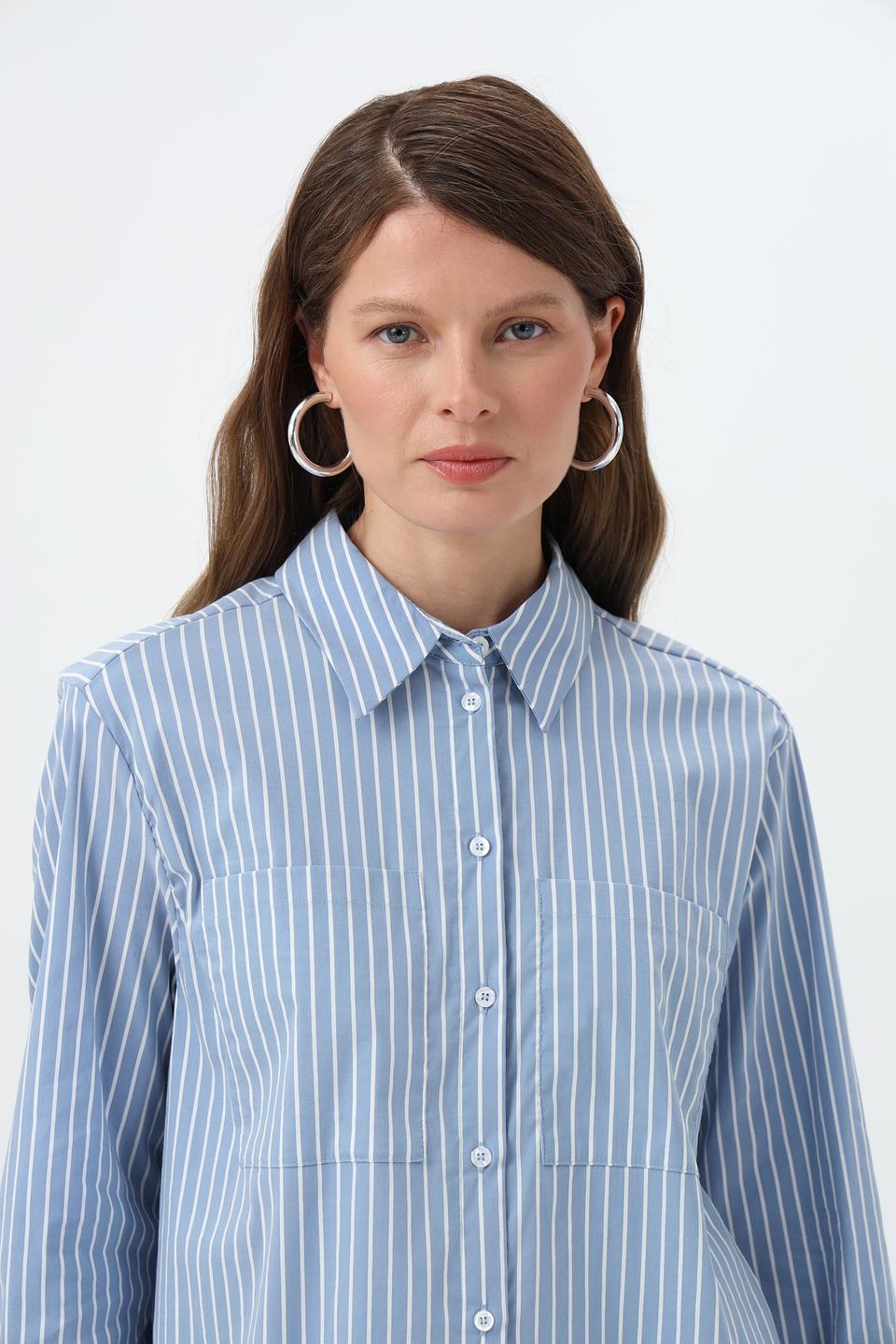 Блуза More and More в полоску голубую