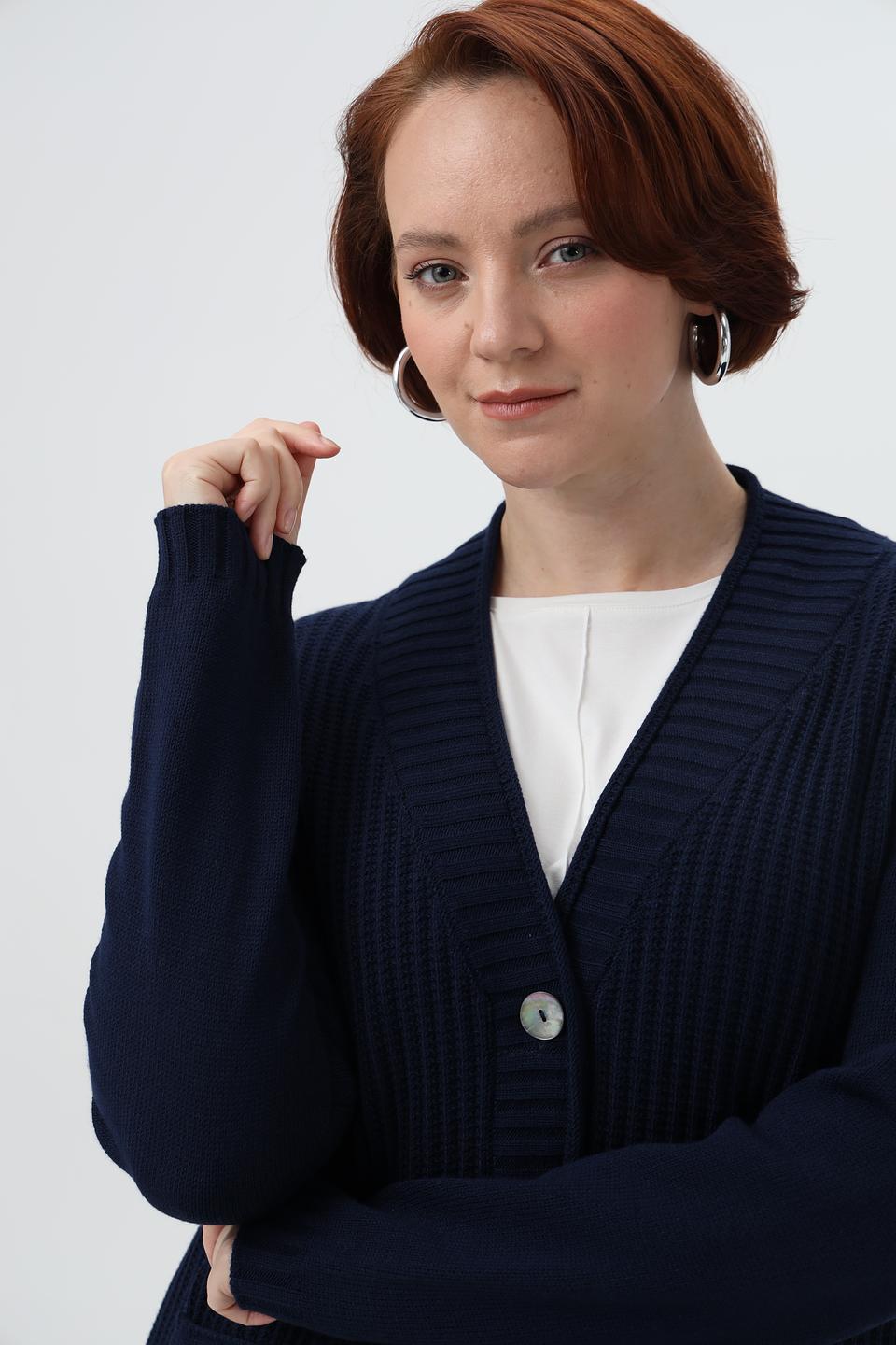 Жакет Gollehaug вязаный, тёмно-синий