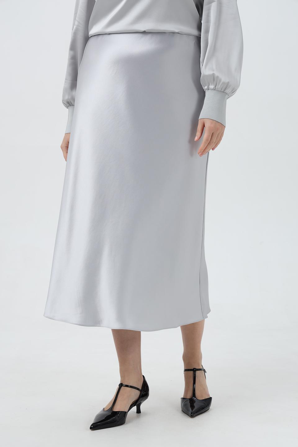 Юбка Herzens Angelegenheit атласная серая