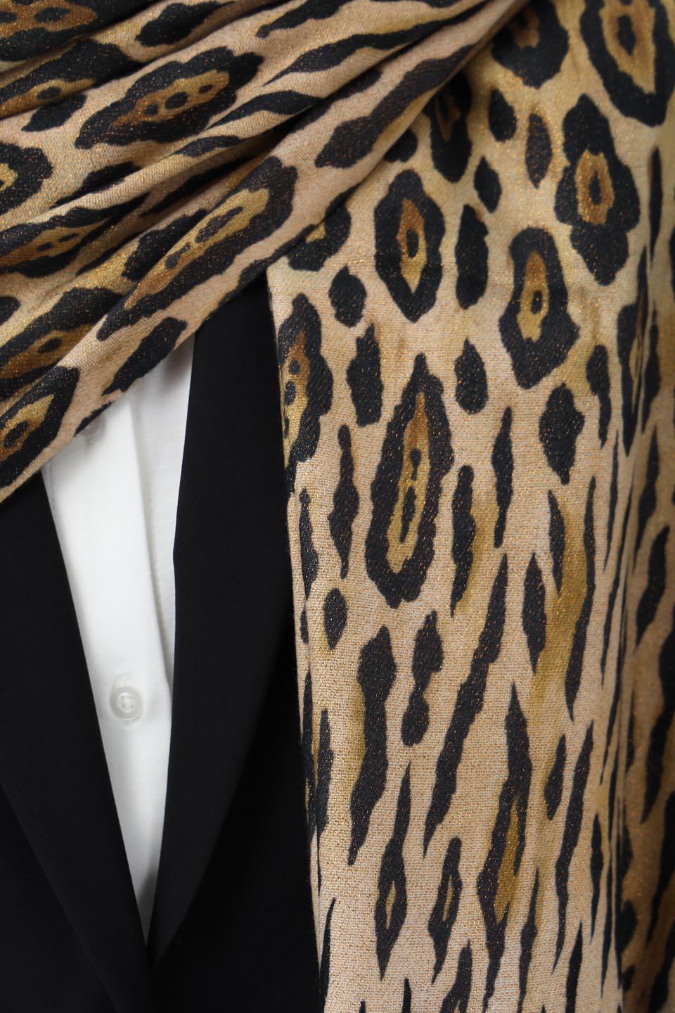 Шарф Fraas с леопардовым принтом