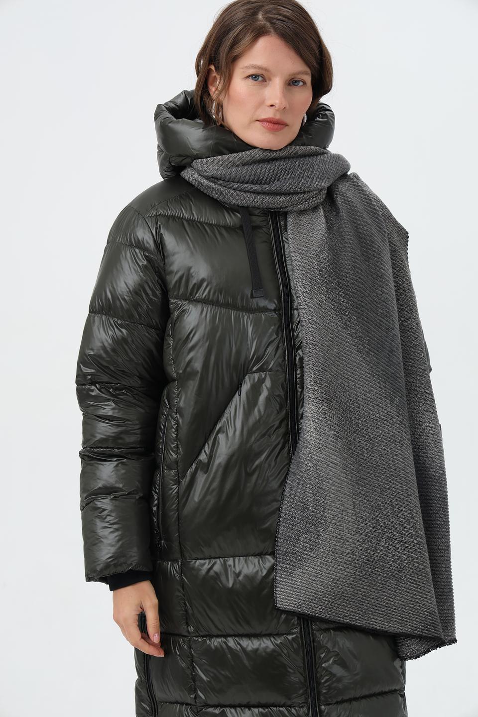 Шарф Fraas вязаный серый