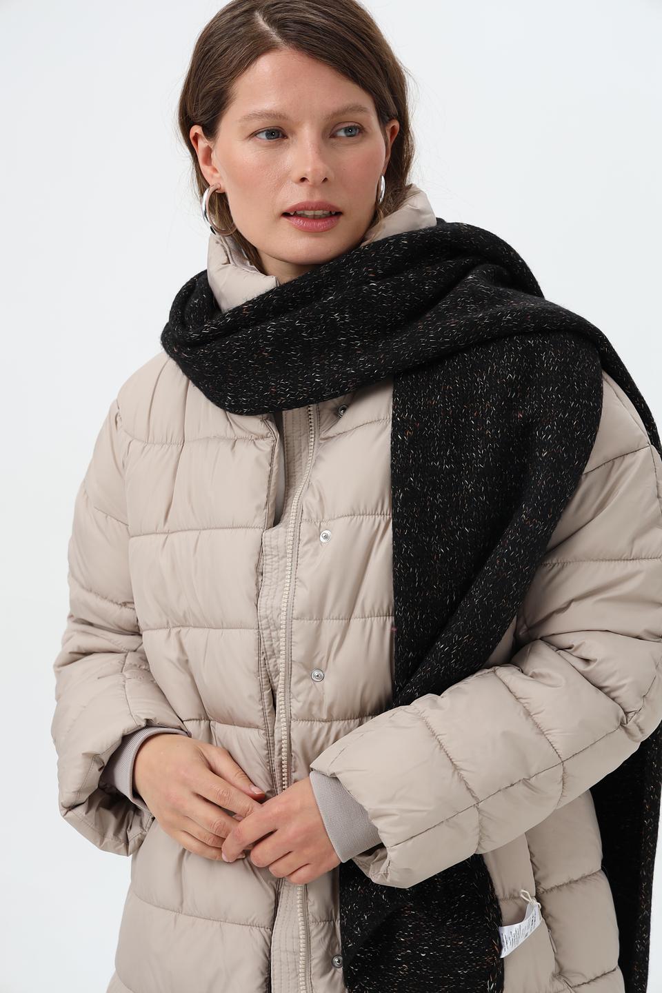 Шарф Fraas чёрный меланж