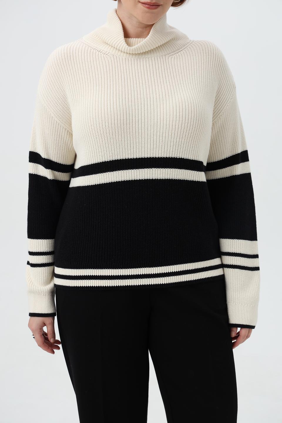 Пуловер Miss Lagotte полосатый бежевый