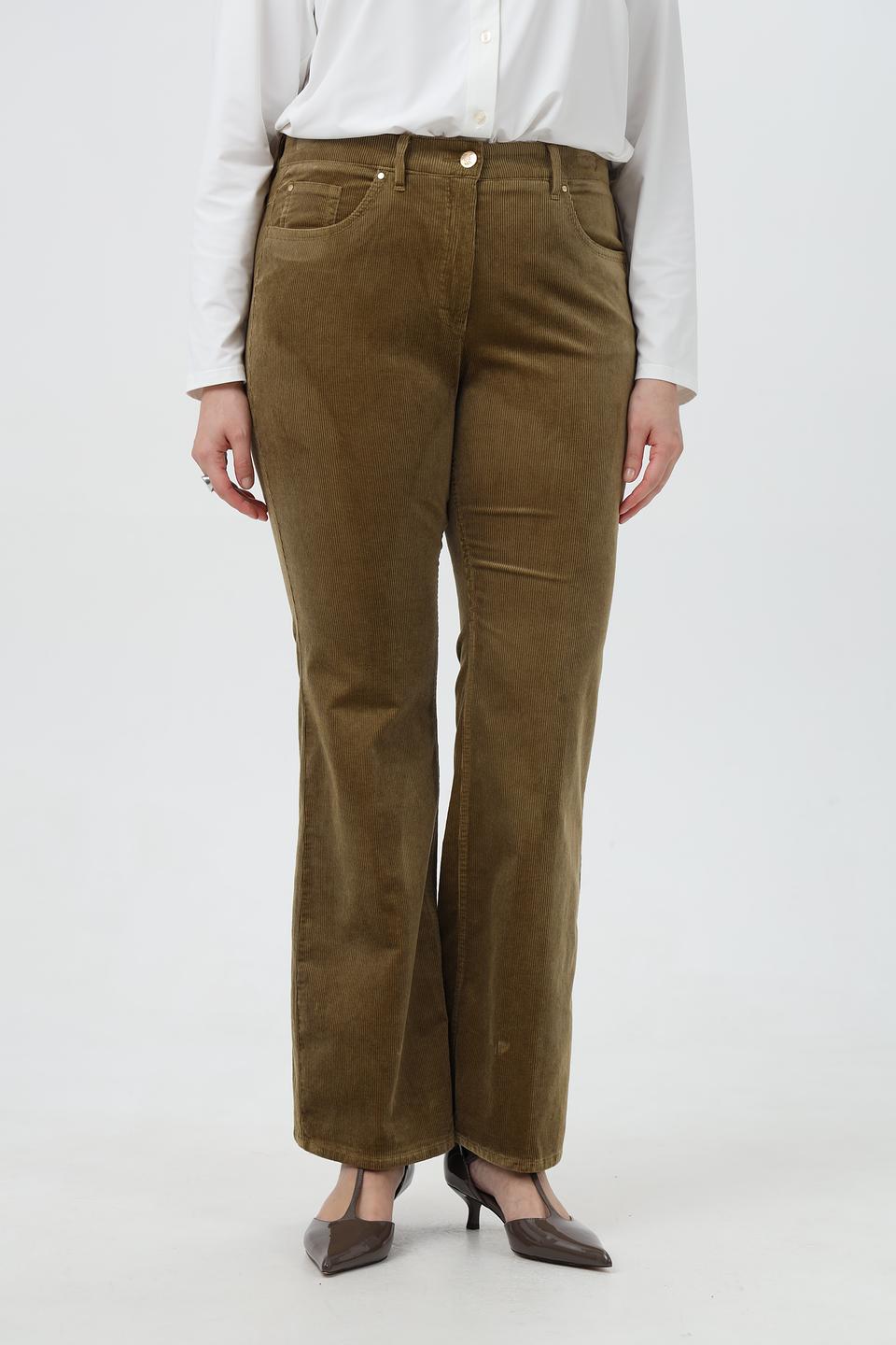 Джинсы клеш ZRS оливковые