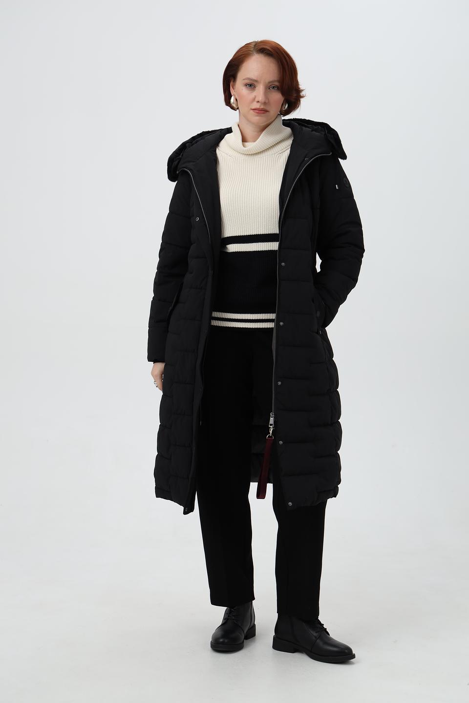 Пальто Lebek стеганое черное