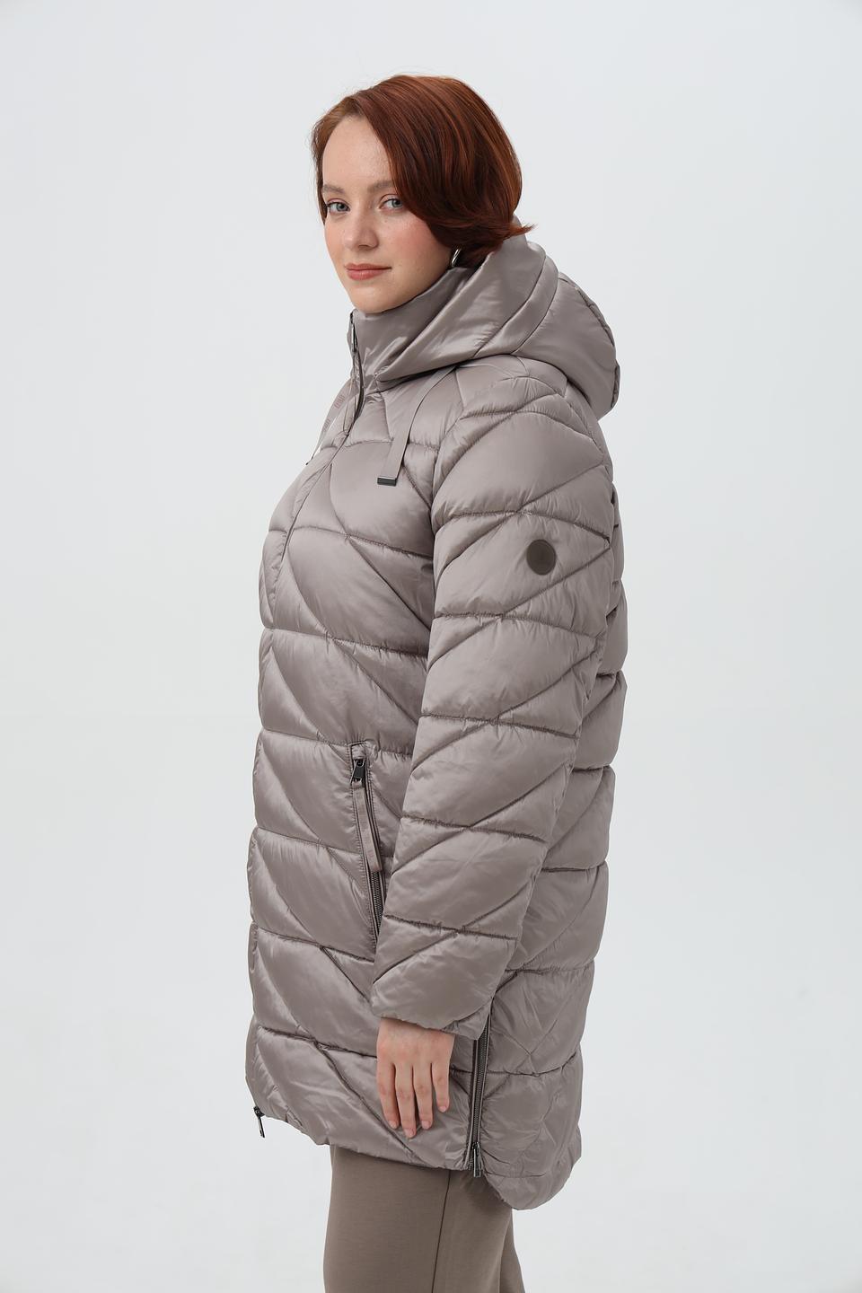 Пальто стеганое Lebek серое