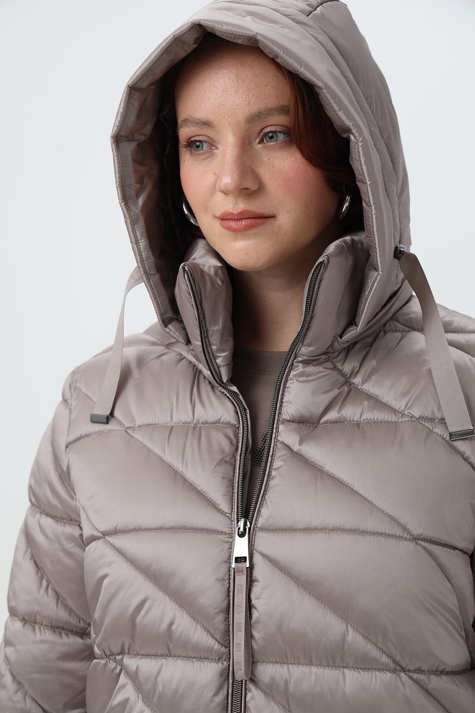 Пальто стеганое Lebek серое