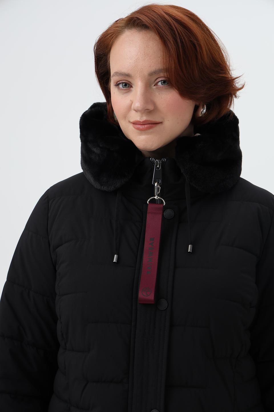 Пальто Lebek стеганое черное