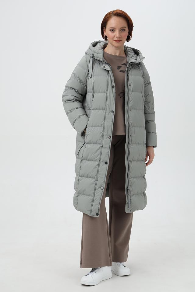 Пальто Lebek стеганое серое