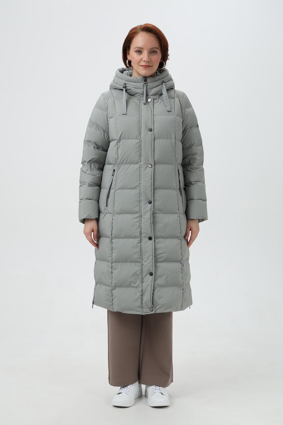 Пальто Lebek стеганое серое