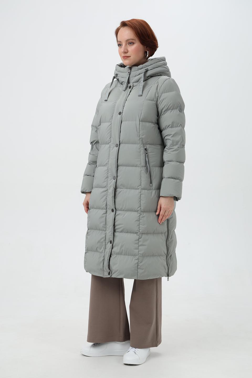 Пальто Lebek стеганое серое